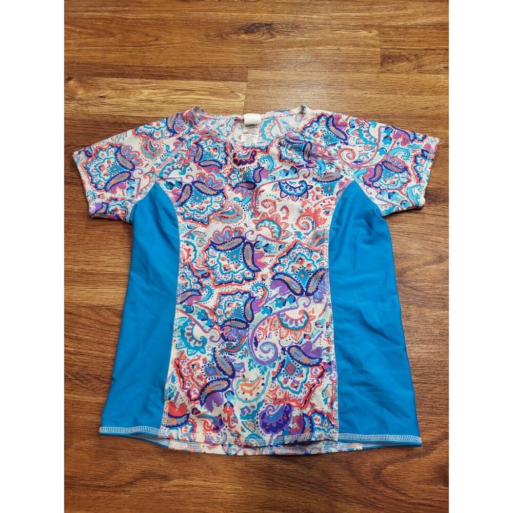 LL‎ Bean Childrens Short Sleeve Rash Guard UPF 50+ Size 12